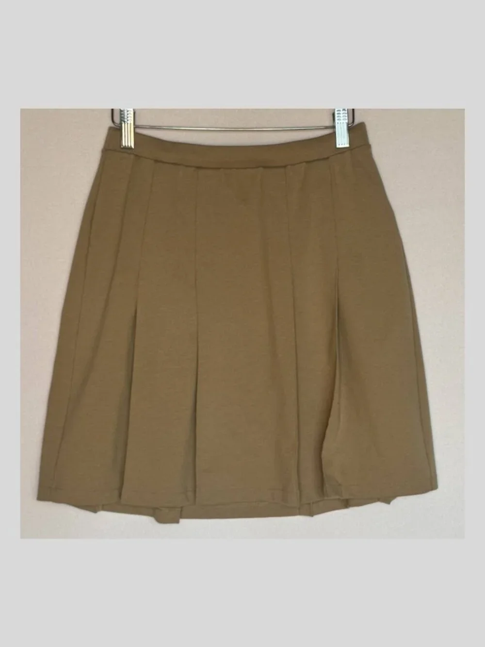 Lands' End School Uniform - Girls Khaki Ponte Pleat Skirt - Size 16